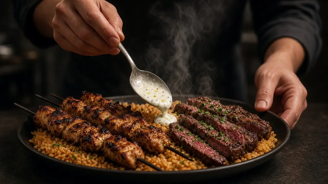 A plate coming off the grill