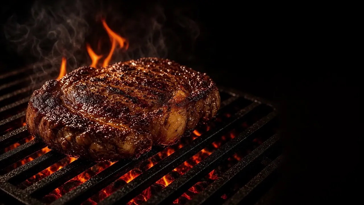 Ribeye hitting the steel