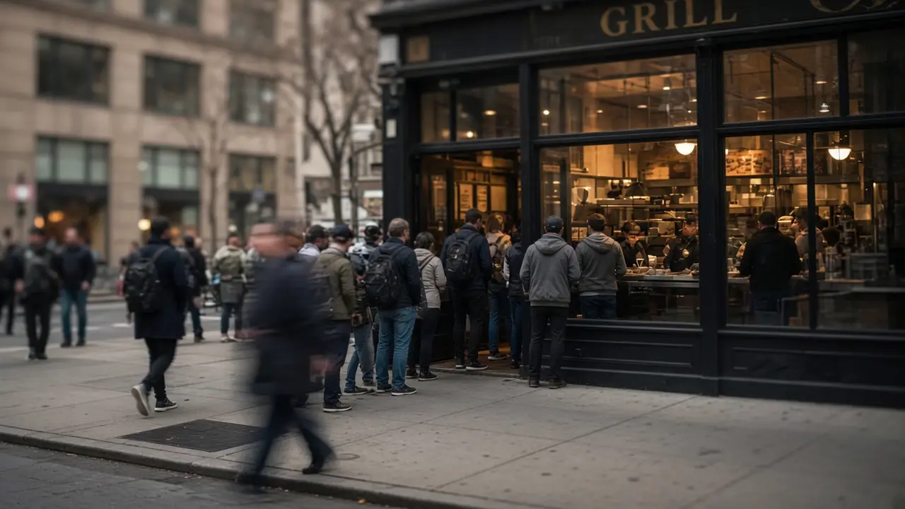 A crowded lunch service