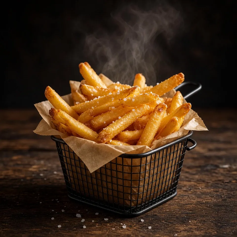 Basket of golden french fries